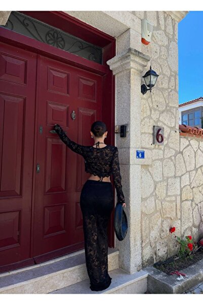 Friday Mood Women's Lace Embroidered Skirt&Blouse Set