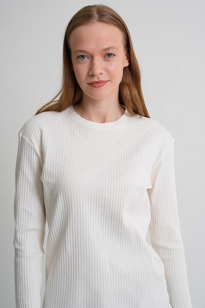 ALEXANDERGARDI Long Sleeve Ribbed Basic Women's Sweatshirt