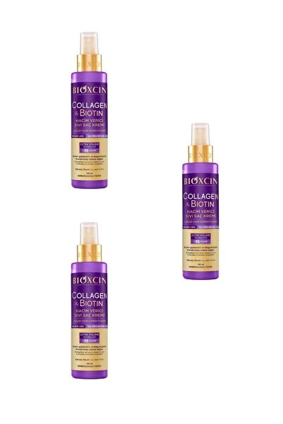Bioxcin Collagen Biotin Hacim Verici Sıvı Saç Kremi 150 ml x 3 Adet