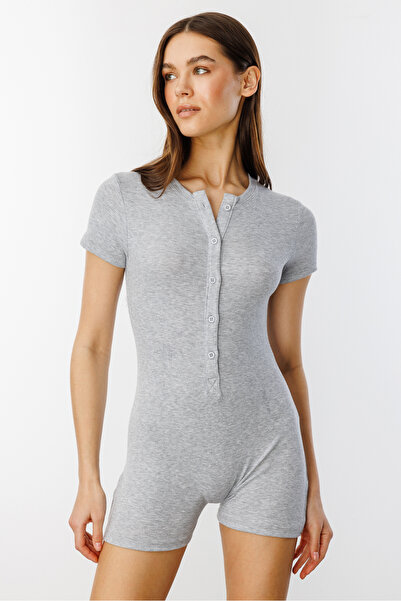 GENIUS STORE Fitilli Kısa Kollu Kısa Tulum Short Romper KISAKOL-TULUM