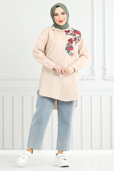 ModaMerve Floral Printed Tunic 405Evo1065-M Vision