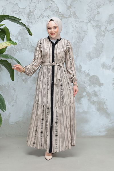 Neva Style Rochie hijab din nurcă cu model 23921V