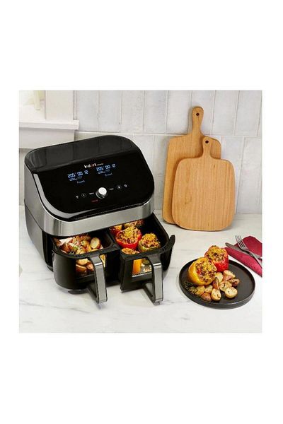 Instant Pot Friteuza cu aer cald fara ulei Instant Vortex Plus 8 Dual SS, Clear Cook Ecran digital