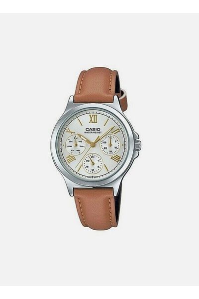 Casio LTP-V300L-7A2 Roman Numeral Analog Brown Leather Ladies Quartz Dress Watch