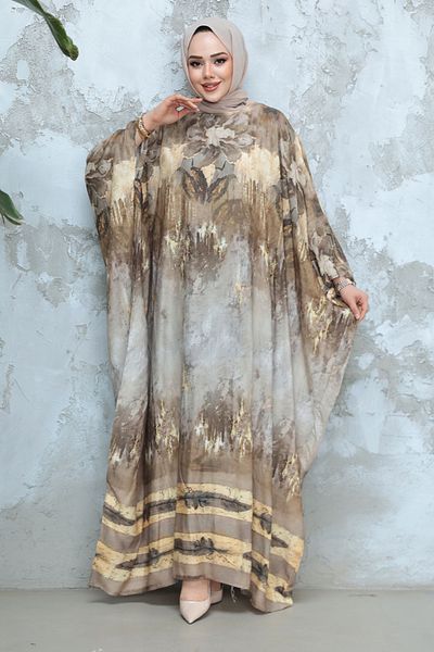 Neva Style Φόρεμα Poncho Hijab με σχέδιο 40062DSN