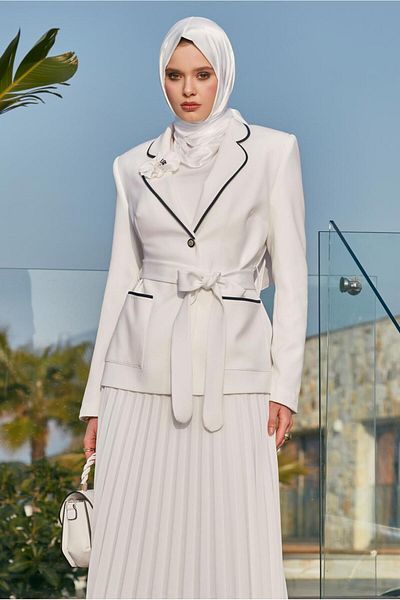 Alvina 30531 Number Belted Etheği Suit