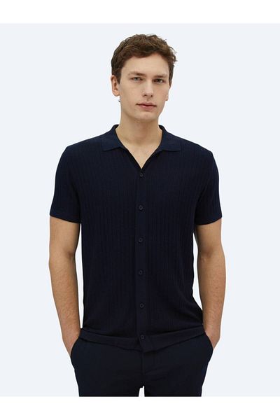 Kip Navy Blue Patterned Knitwear