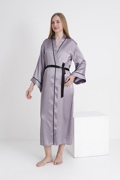 Miss Dünya Lissa Piping Bat Sleeve Maternity and Maternity Satin Dressing Gown