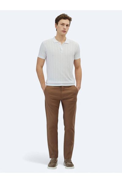 Kip Off-White Polo Neck Patterned Knitwear