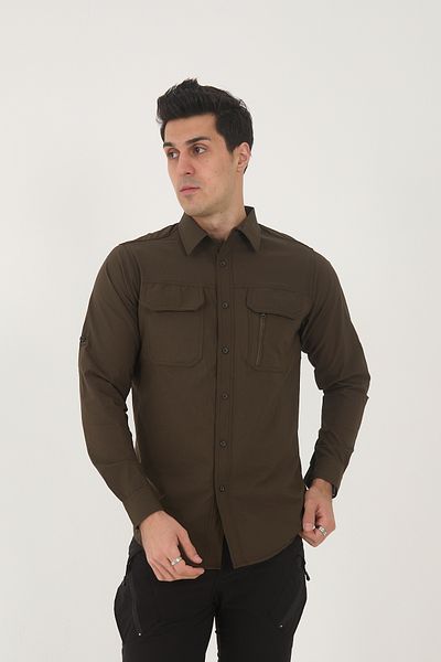 Camp Scoutland Camp376 Outdoor Tactical Άνετο και βολικό ανδρικό πουκάμισο Tactical Khaki με απαγωγή νερού