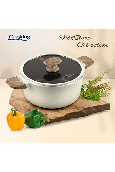 Heinner Aluminum Casserole with Lid 24x12CM, 4.7 L, WILD STONE, COOKING BY HEINNER