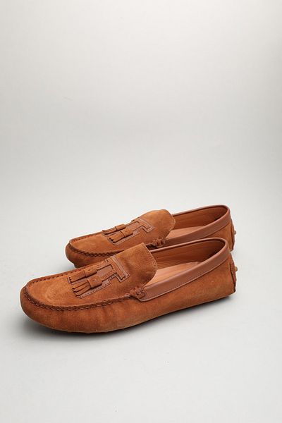 Gondol Loafer clasic pentru bărbați din piele naturală, piele de căprioară maro - 42 (ttx.60145)