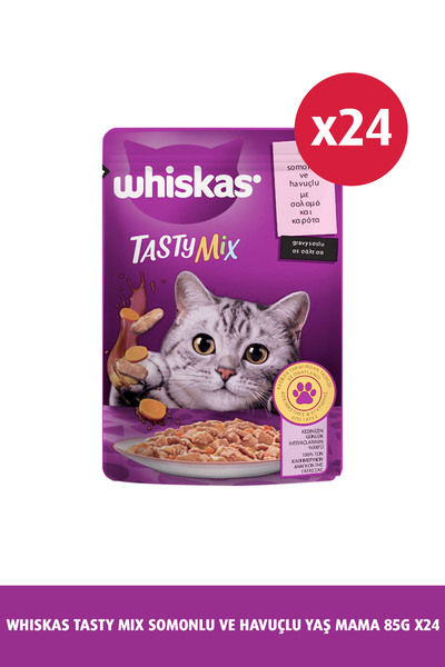 Whiskas Tasty Mix Somon&havuç Kedi Maması 85 gr 24x