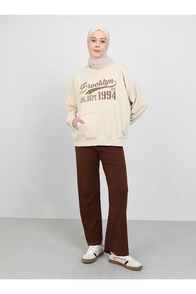 Por La Cara Knitwear Trousers - Brown - Por La Cara