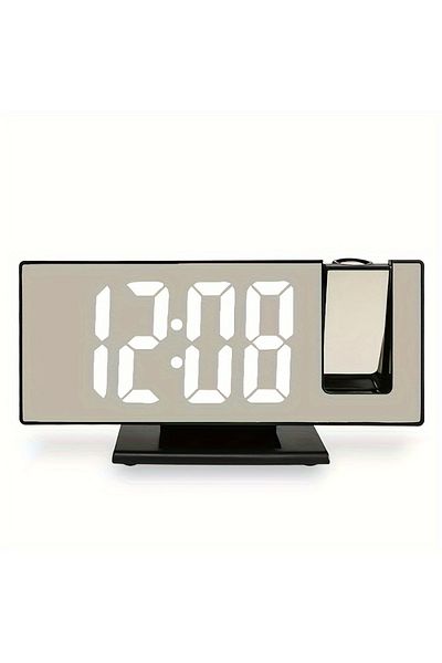 Choice D2363-BW Mirror multifunctional projection alarm clock Intelligent luminous clock Bedroom large scre