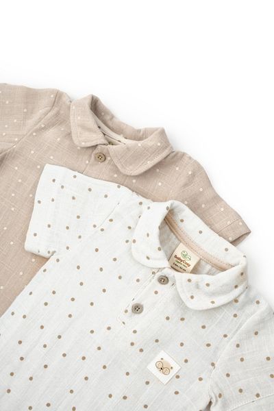 BabyCosy Organic Wear Set 2 body-uri cu guler TeddyBear, BabyCosy, 100% bumbac Marime: 18-24 luni