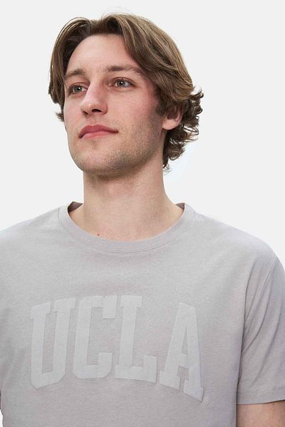 UCLA Tricou pentru bărbați, gri deschis, cu decolteu rotund, imprimat standard