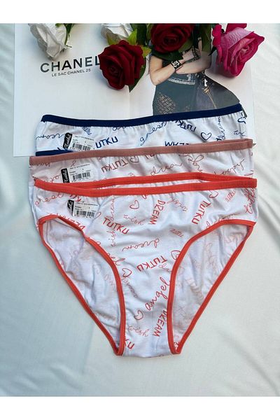 Tutku Set de chiloți din 3 piese model bikini cu dungi Berry