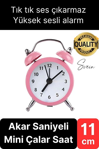 Svein Sessiz Çalışan Yüksek Sesli Alarmlı Retro Tasarım Analog Masaüstü Çanlı...