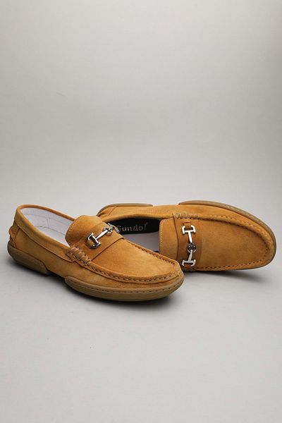 Gondol Men's Genuine Leather Classic Loafer Mustard 42 Ttx.60144