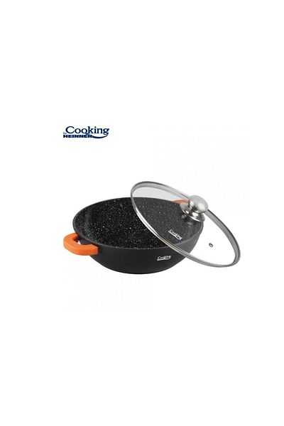 Heinner Heinner Dark Line HR-SCO-A28C Saucepan with Lid, Aluminum, 28 x 8 cm, 4.1 L (Black)