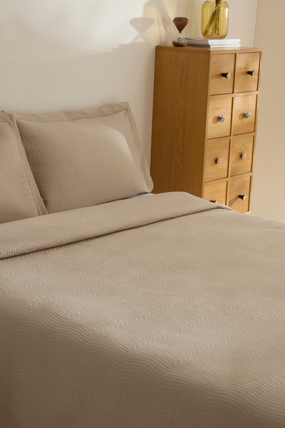 Karaca Home Juno Çift Kişilik Yatak Örtüsü Bej