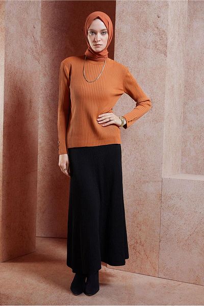 Alvina Pulover tricotat cu detaliu nasturi 45005