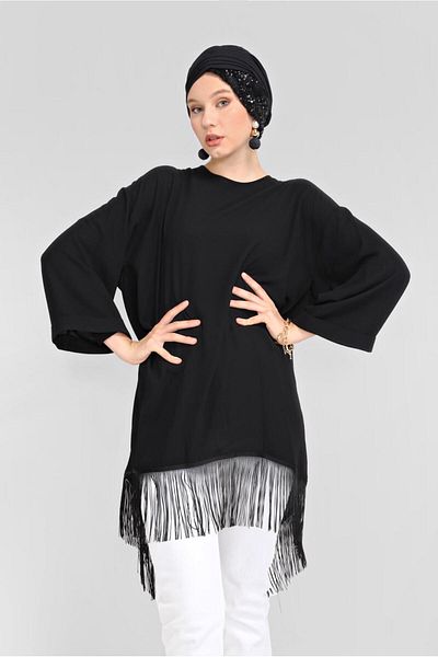 Alvina Tasseled Round Neck Tunic 41789