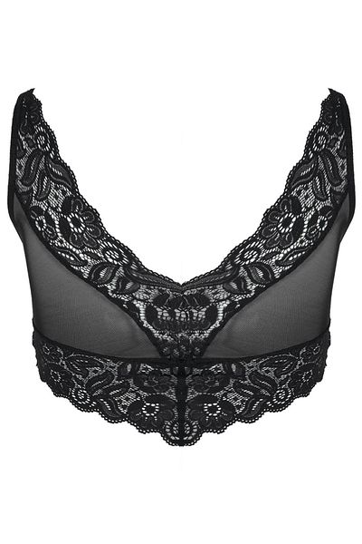 Magic Form Lace Bralet with Cross Drawstring Tulle Detail on the Front