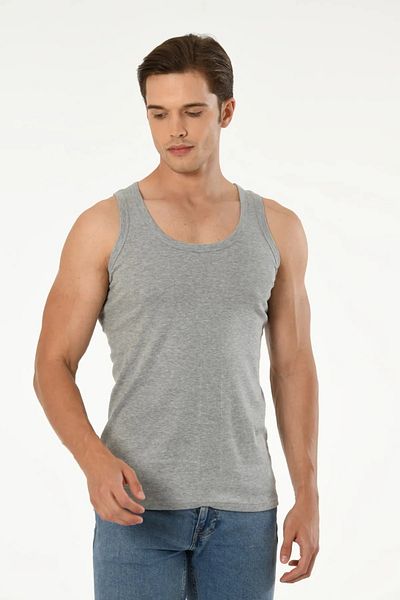 Mfö Life İç Giyim 6 Pieces Strappy Ribbed Woven Classic Men's Athlete 1St Quality Made from 100% Cotton Yarns.