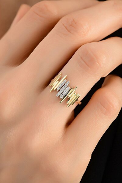 Çgk Çiğdem Gürel Kuyumculuk ÇGK “Kalp Atışı” 8 Ayar Altın Yüzük – Kadın, Roma...