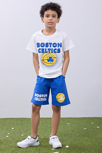 Perendi Boy's Team Basketball Printed - Summer Sports Combination Χρώμα εκρού