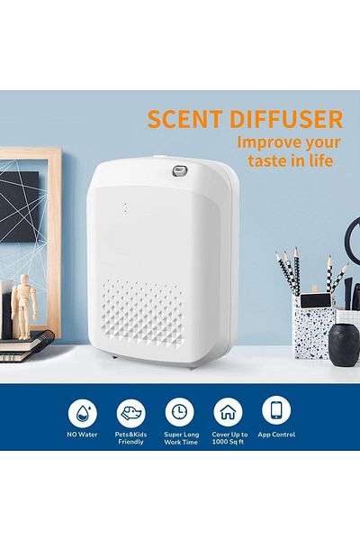 COOYA Aromatherapy Diffuser, Low Decibel Operation, 158x75x212mm, For Bedroom Living Room, White.
