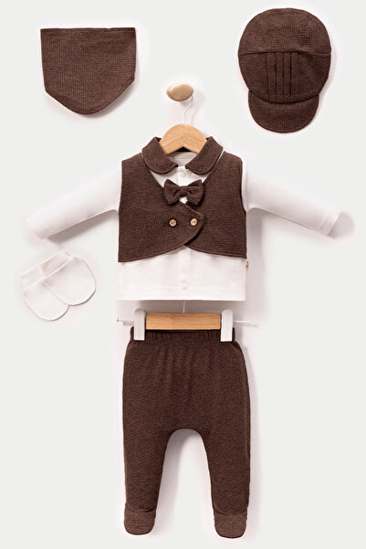 BEREKET BABY طقم قطن للأطفال الأولاد مكون من 5 قطع بأكمام طويلة، قماش ناعم، 0...