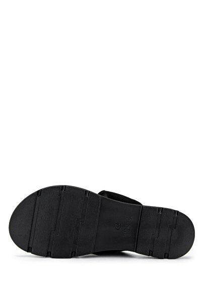 Tamer Tanca Papuci plati de dama din piele naturala din piele intoarsa neagra