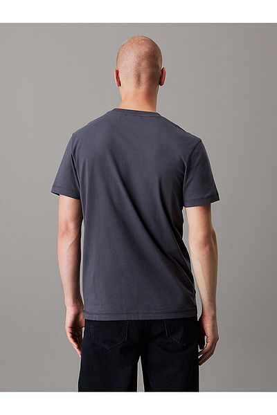 Calvin Klein Crew Neck Mens Anthracite T-Shirt - Short Sleeve, Logo, J30J 325649 -Ban