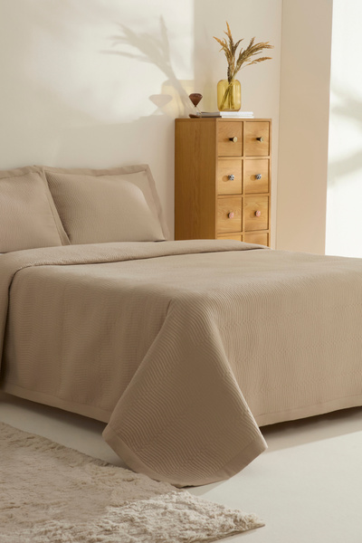 Karaca Home Juno Çift Kişilik Yatak Örtüsü Bej