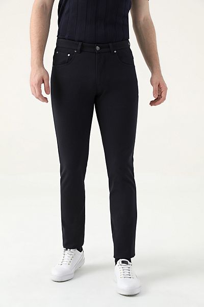 Tween Super Slim Fit Black Straight Bi Stretch Chino Trousers