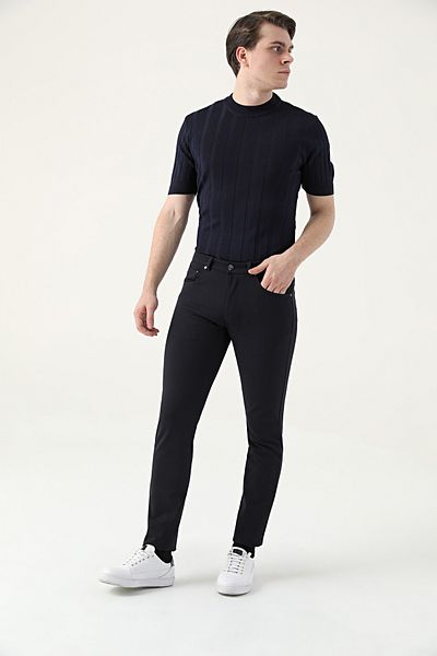 Tween Super Slim Fit Black Straight Bi Stretch Chino Trousers