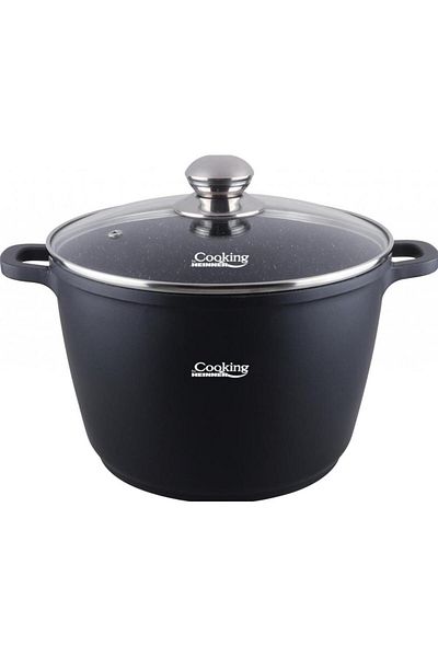 Heinner CAST ALUMINUM TALL POT + LID, 28 x 20 CM, 10 L, DARK LINE