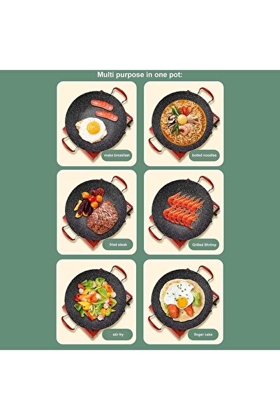 Generic 34cm Double Handle Cast Iron Grill Pan