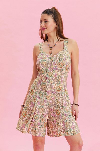 Los banditos Thin Strap Button Detailed Summer Jumpsuit