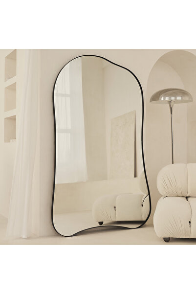 Muummirror 180x116 cm Dekoratif Metal Çerçeveli Asimetrik Modern Boy Aynası -...
