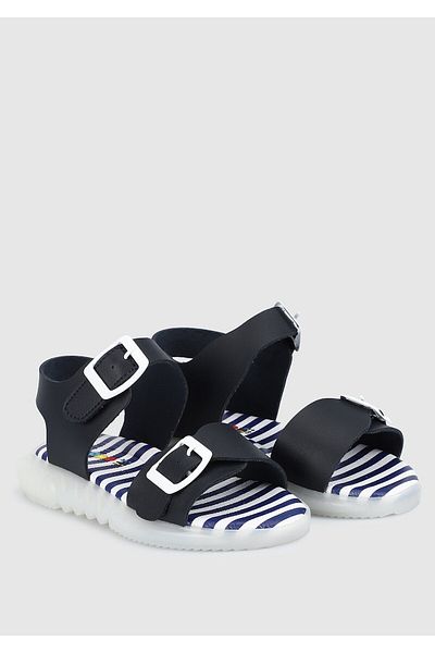 Kiddo Navy Blue Flat Sandals - Stylish and Comfortable