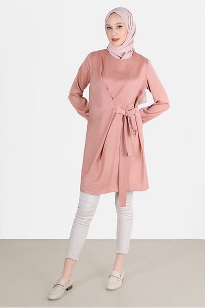 Alvina TIE-DETAIL TUNIC WITH ZIPPER ON THE BACK 42585