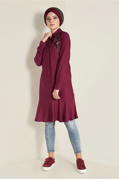 Alvina Embroidered Buttoned Tunic 4737