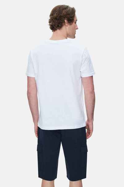 UCLA Ανδρικό μπλουζάκι CULVER White Crew Neck με στάνταρ εφαρμογή