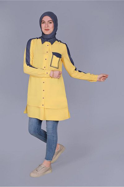 Alvina Size Button Pocket Tunic 41695