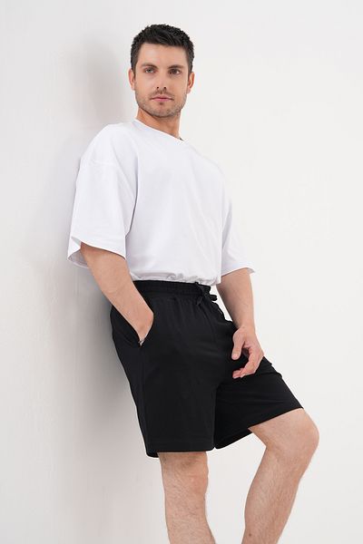 ACTIVE MODA - Men's Khaki over the Knee Shorts with Laces Large Size Oversize Cotton
