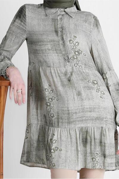 Alvina 42666 Model Batik Patterned Floral Tunic